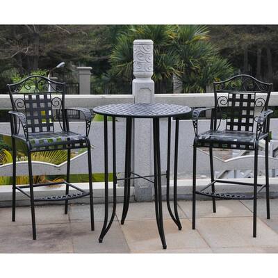 Mandalay Outdoor Iron Bar Bistro Set (Set of 3)