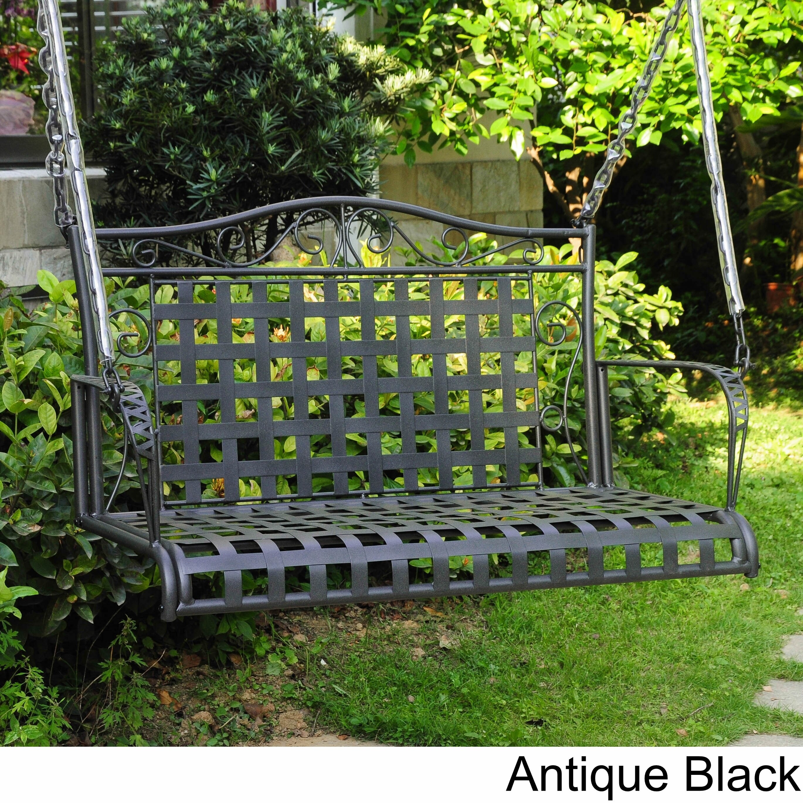 wrought iron swing seat