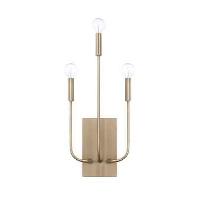 Zander 3-light Aged Brass Wall Sconce