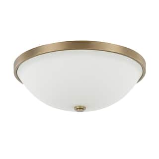 3-light Aged Brass Flush Mount