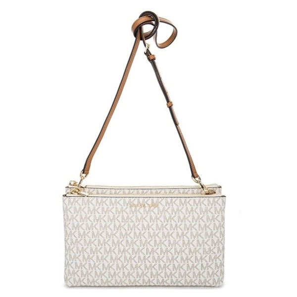 michael kors signature adele double zip crossbody