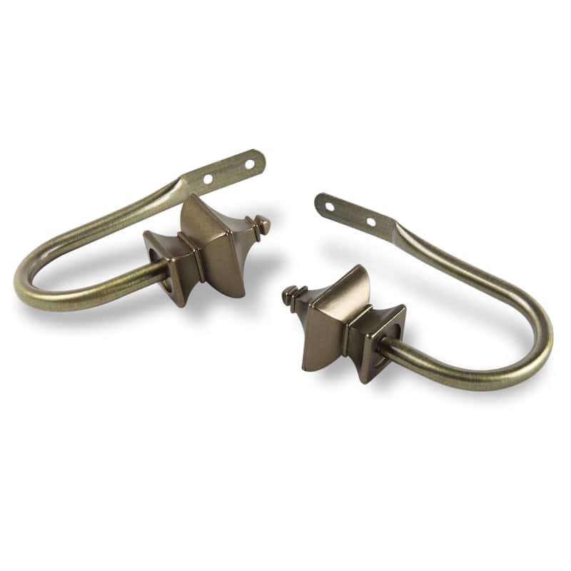 InStyleDesign Tierra Curtain Holdback Pair - Antique/Brown Finish/Brass Finish