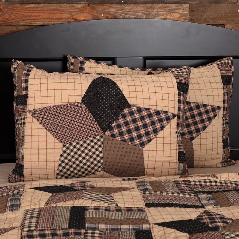 Bingham Star Standard Sham 21x27 - Standard - Khaki/Barn Red/Soft Black