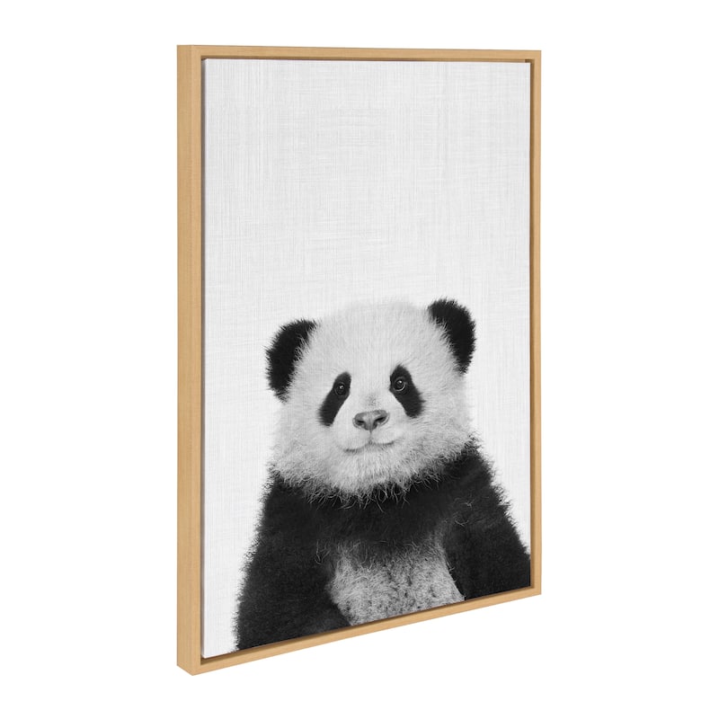 Kate and Laurel Sylvie Panda Framed Canvas by Simon Te Tai