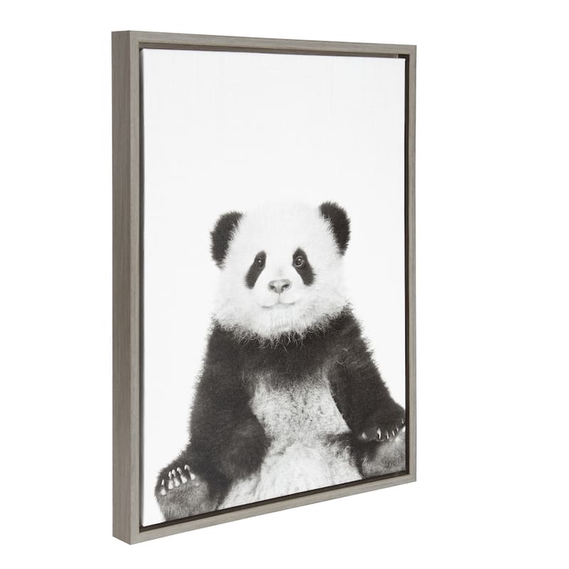 Kate and Laurel Sylvie Panda Framed Canvas by Simon Te Tai