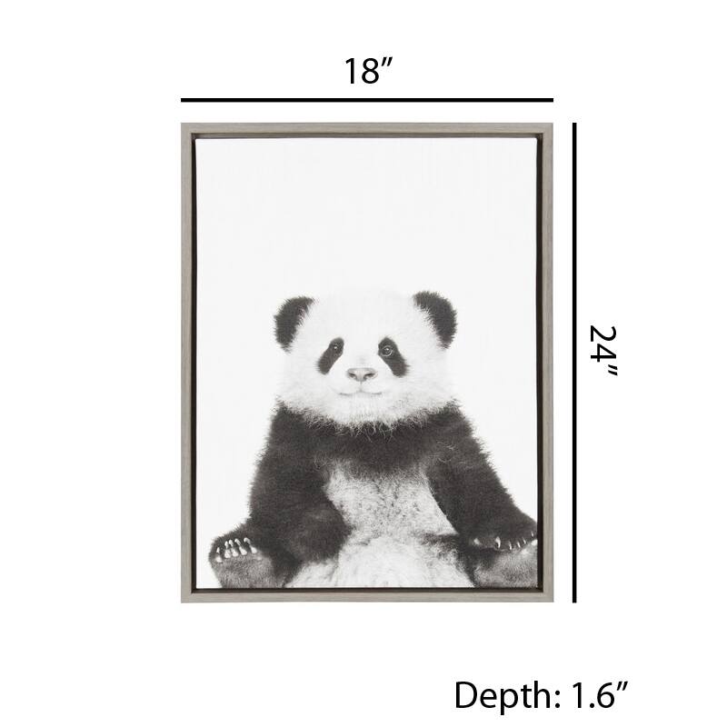 Kate and Laurel Sylvie Panda Framed Canvas by Simon Te Tai