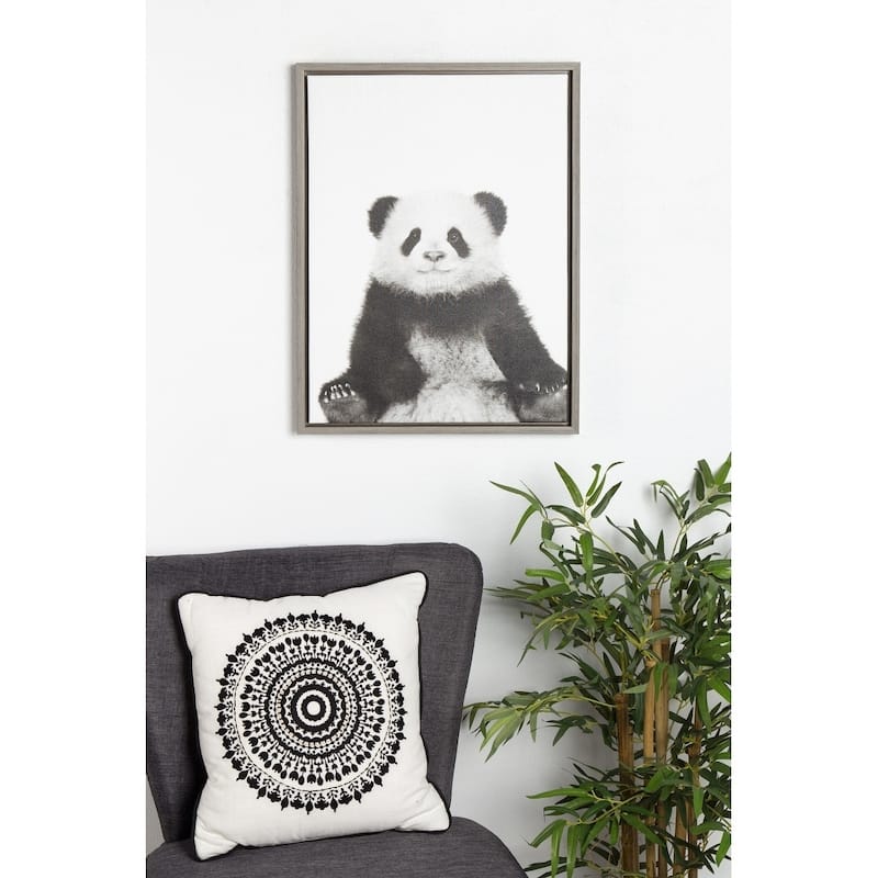 Kate and Laurel Sylvie Panda Framed Canvas by Simon Te Tai