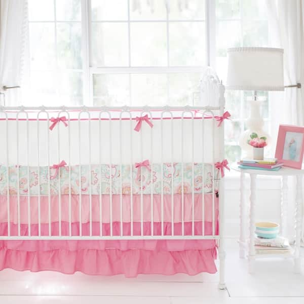 Shop My Baby Sam Coral And White Crib Bumper Pad Overstock