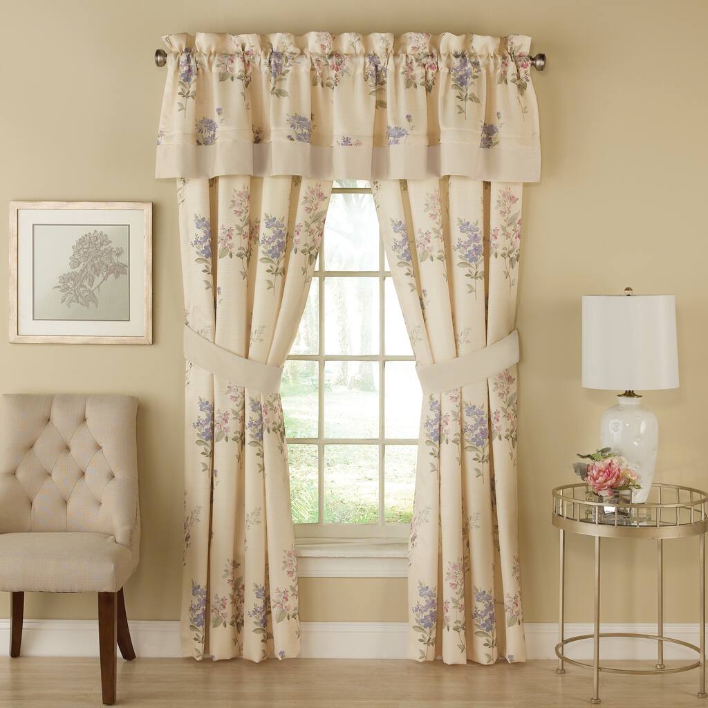 Chapel Hill By Croscill Forget Me Not 84-inch Rod Pocket Curtain Panel Pair