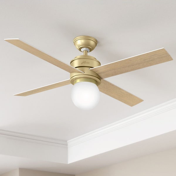 Shop Hunter Fan Hepburn Brass 52 Inch Ceiling Fan With 4