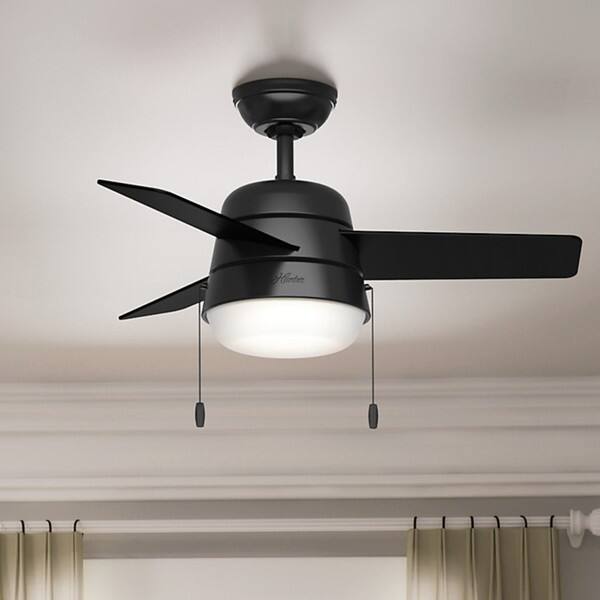 Shop Hunter Fan Aker Matte Black 36 Inch Ceiling Fan Free