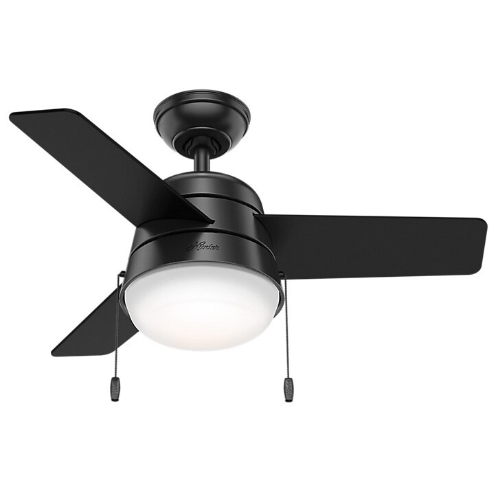 Shop Hunter Fan Aker Matte Black 36 Inch Ceiling Fan Free