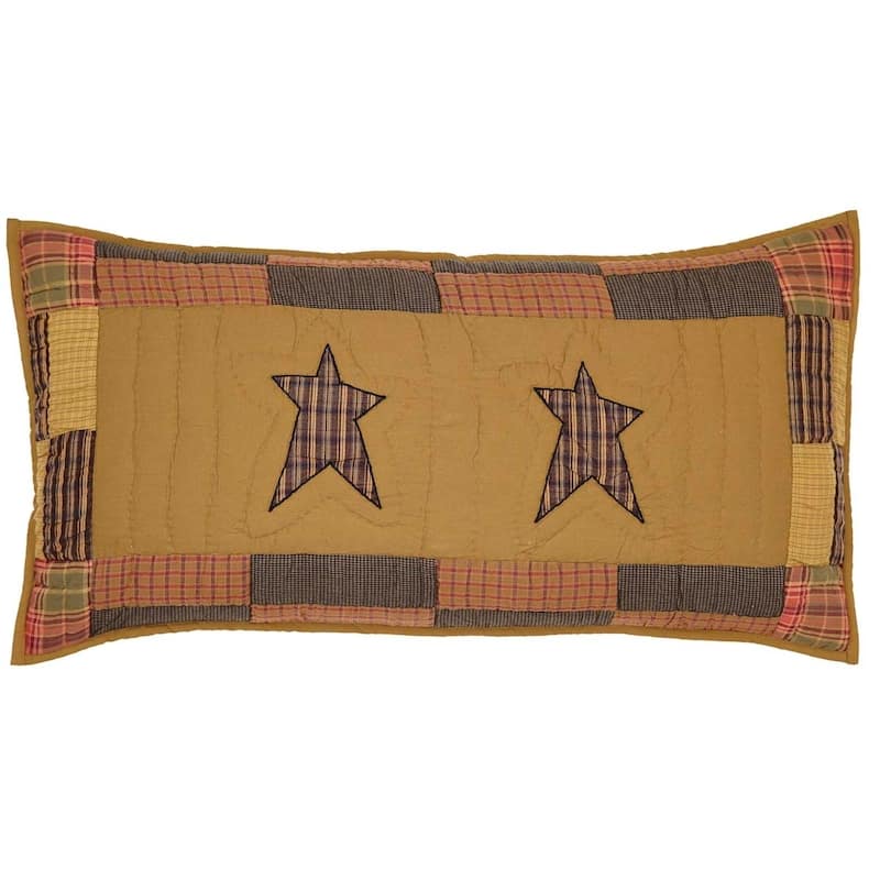 Tan Primitive Bedding VHC Stratton Sham Cotton Star Appliqued