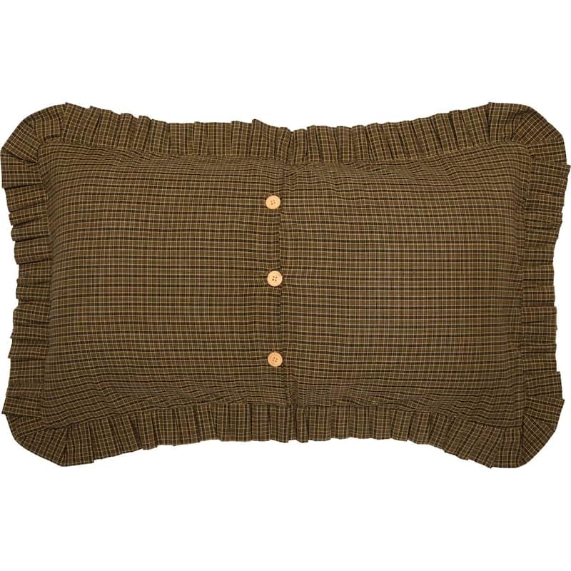 Green Rustic Bedding VHC Tea Cabin Sham Cotton Patchwork
