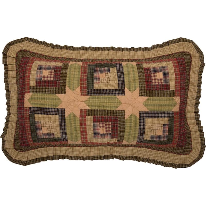 Green Rustic Bedding VHC Tea Cabin Sham Cotton Patchwork