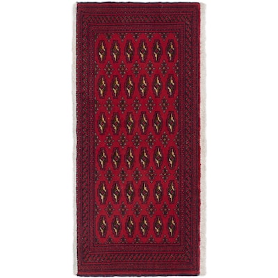 ecarpetgallery Hand-kotted Turkoman Red Wool Rug (4'5 x 2'0)