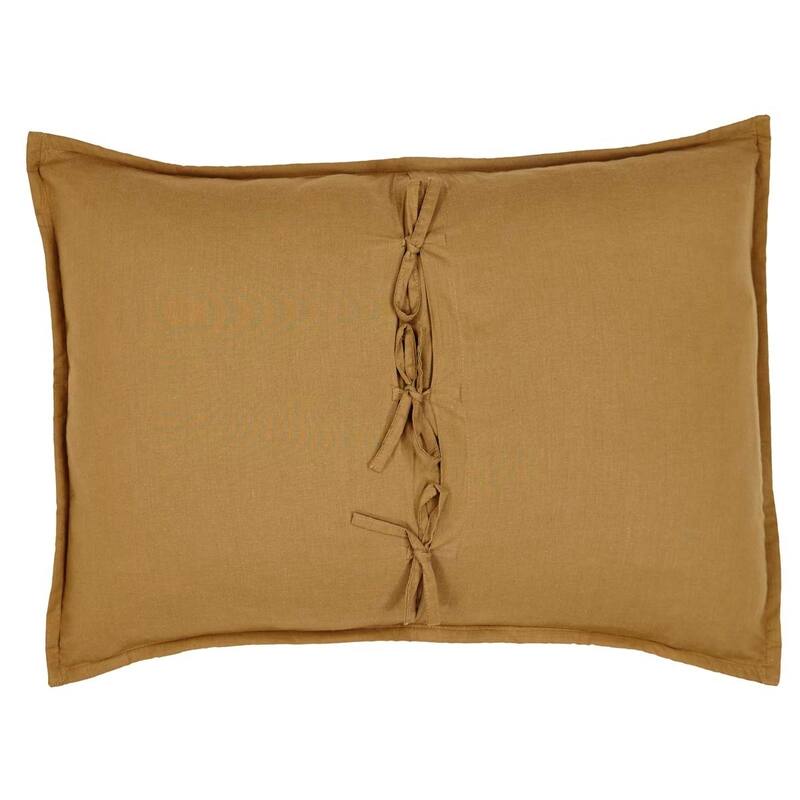 Tan Primitive Bedding VHC Stratton Sham Cotton Star Appliqued