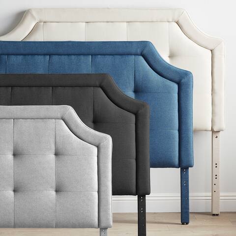 BROOKSIDE Upholstered Scoop-Edge Headboard with Square Tufting