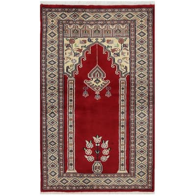 HERAT ORIENTAL Handmade One-of-a-Kind Bokhara Wool Rug - 2'8 x 4'3