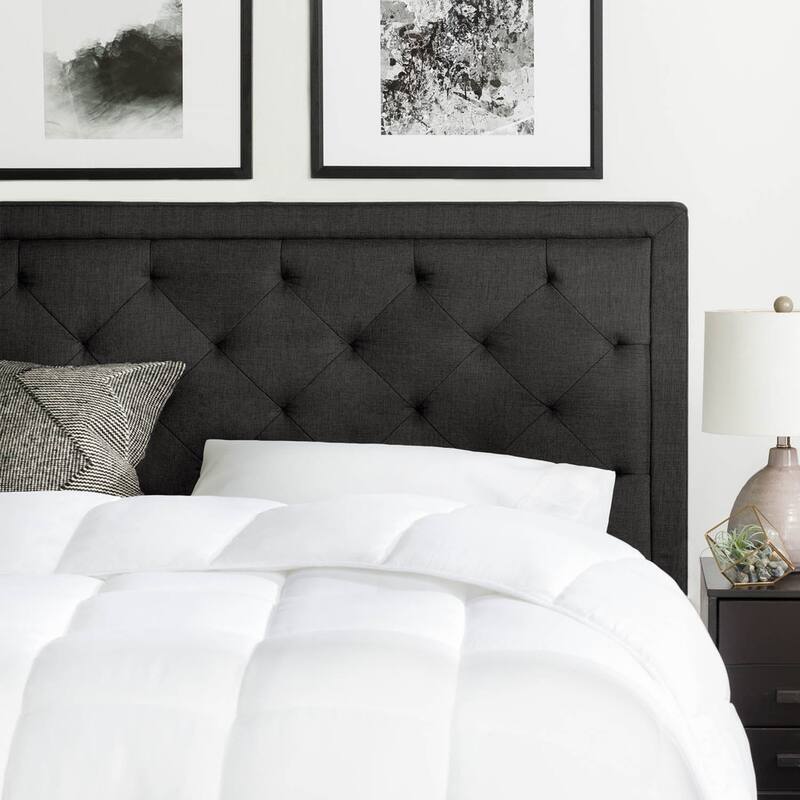 Brookside Upholstered Headboard with Diamond Tufting - Charcoal - King