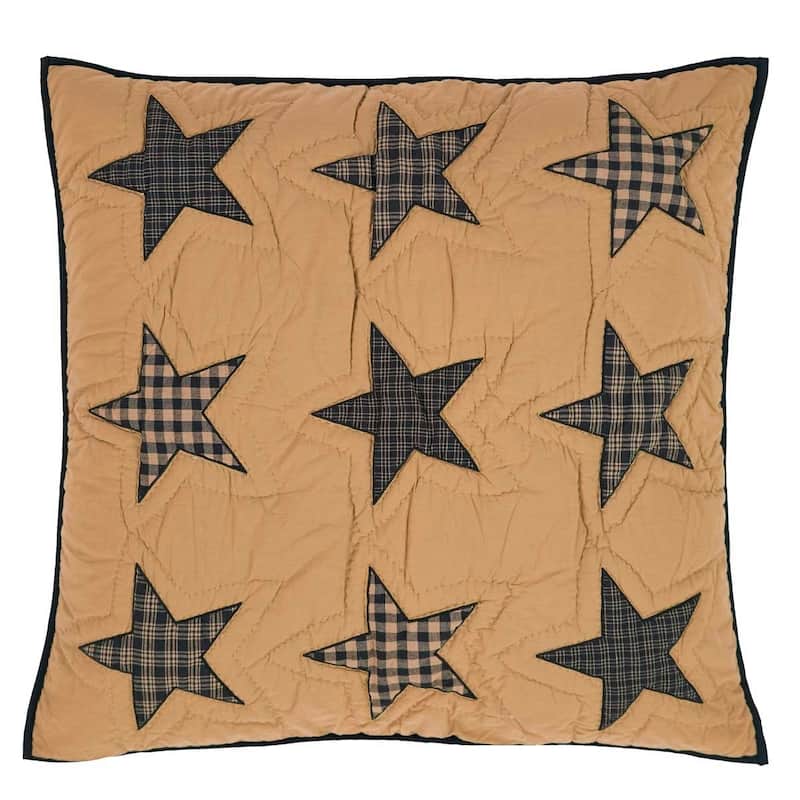 Tan Primitive Bedding VHC Teton Star Euro Sham Cotton Star Appliqued