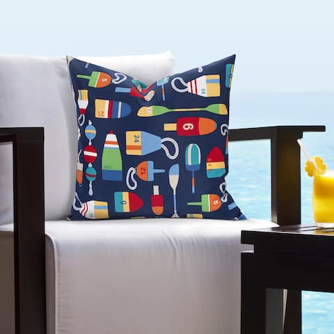 Siscovers Indoor - Outdoor Buoy Nautical Throw Pillow