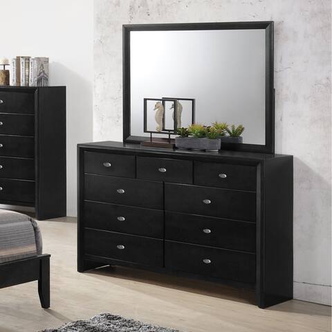 Mirrored Dark Wood Dressers Chests Online At Our Gloria 350 Black Finish Wood Dresser And Mirror