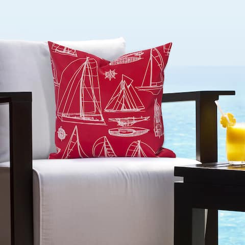 Siscovers Regatta Red Indoor - Outdoor Accent Pillow