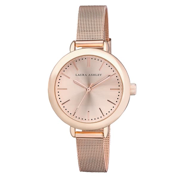 slide 1 of 3, Laura Ashley Rose Gold Mesh Watch - Rose Gold - Rose Gold