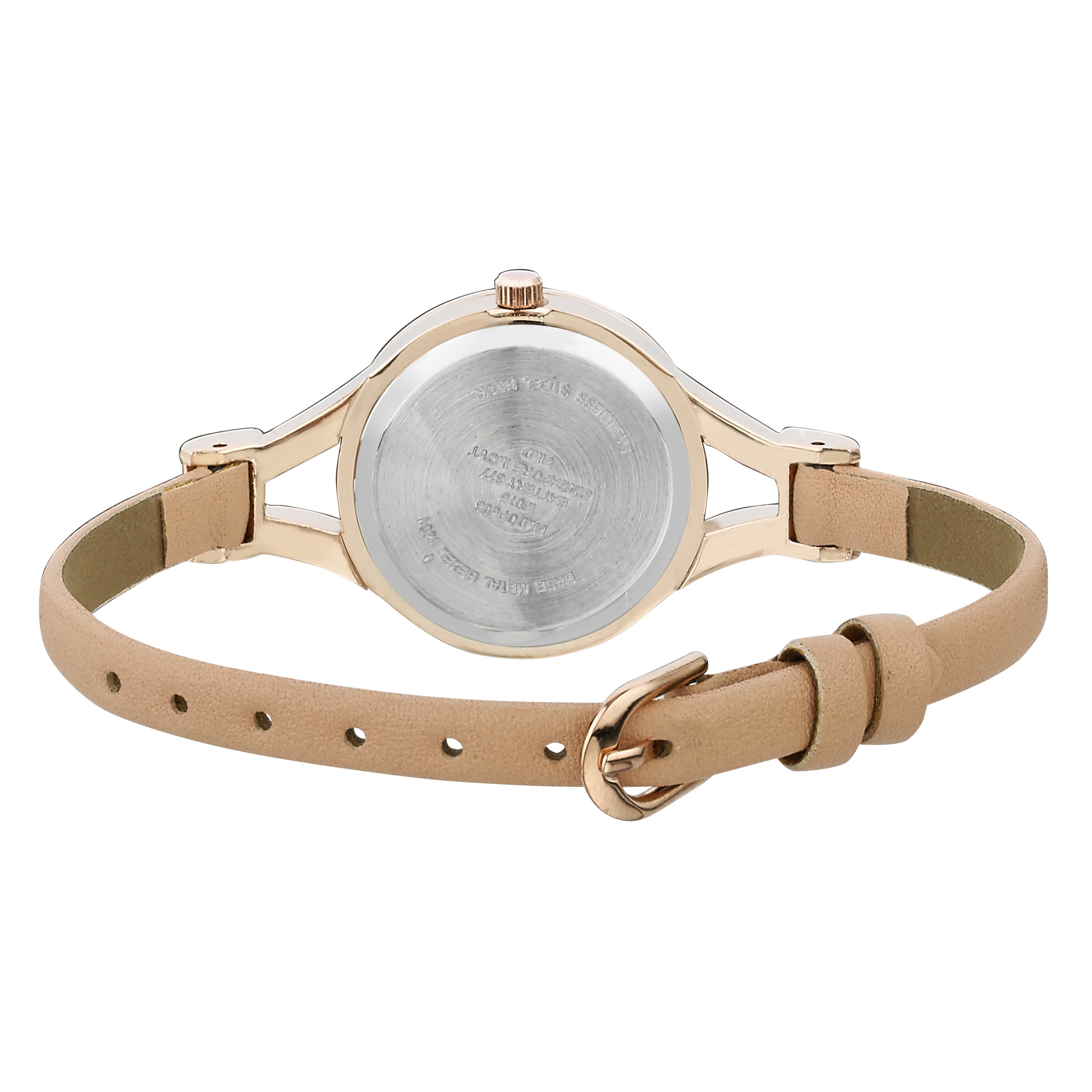Laura Ashley Ladies Pink Thin Strap Rose Gold Case Crystal  display picture 3
