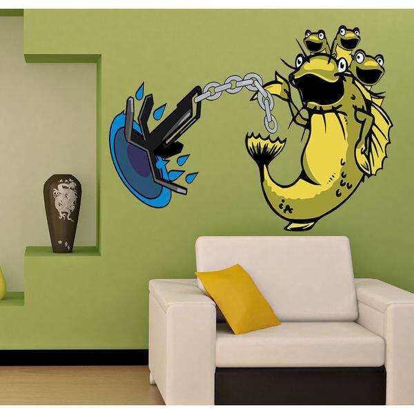 Full Color Fish monster Full Color Decal, Full color sticker, colored ...