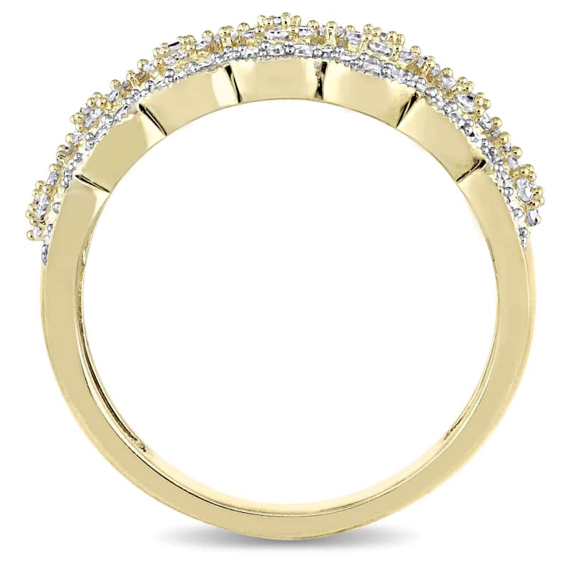 Miadora Signature Collection 10k Yellow Gold 1/2ct TDW Diamond Milgrain Detail Anniversary Ring