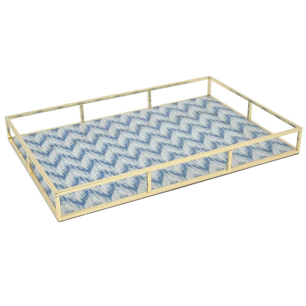 Three Hands Goldtone Metal Geometric-design Tray
