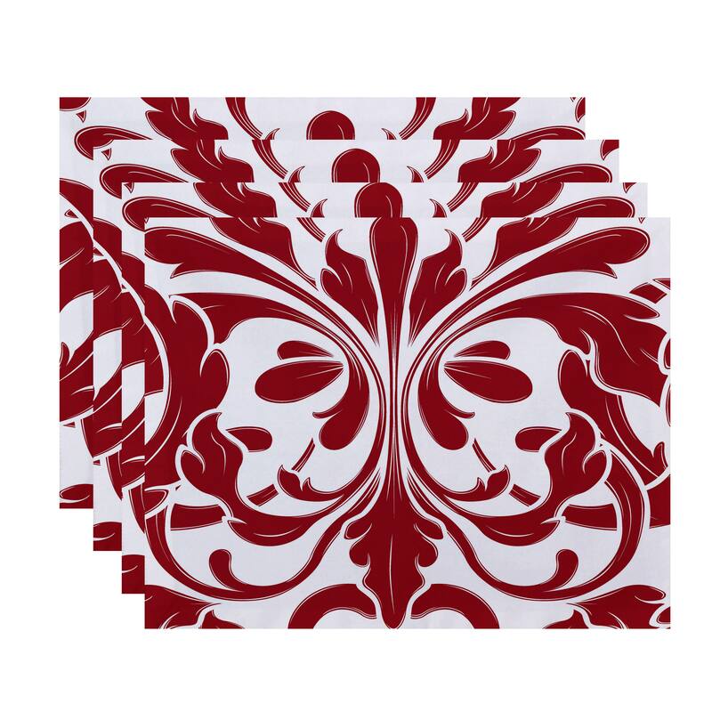 British Colonial, Geometric Print Placemat - Red