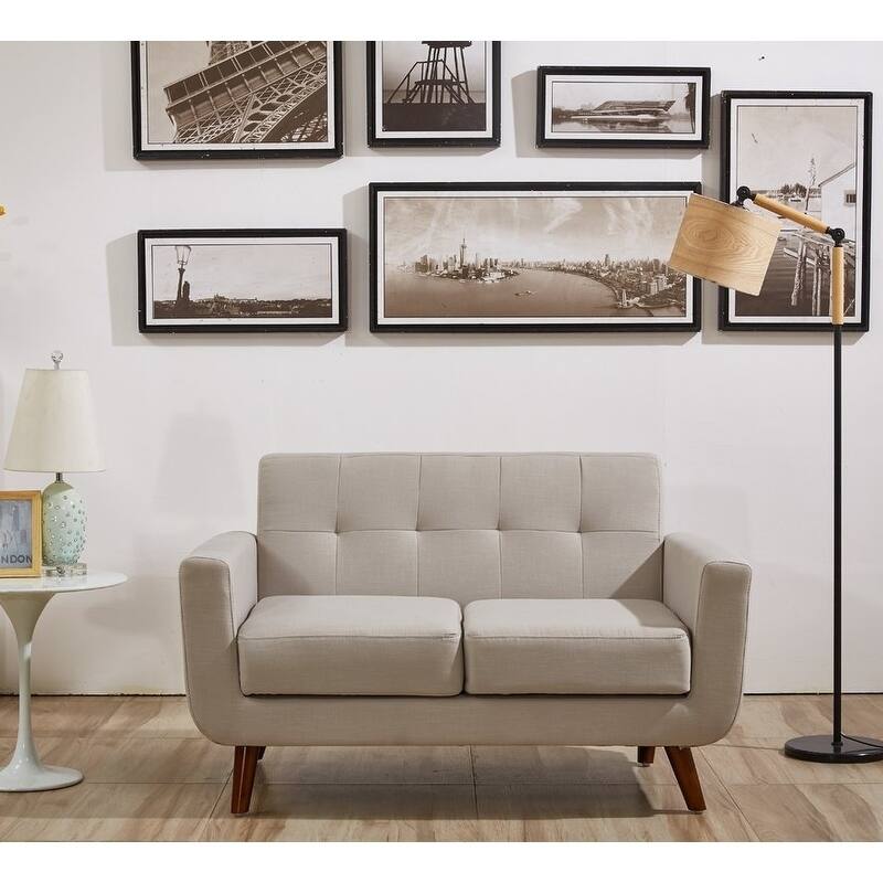 US Pride Furniture Grace Rainbeau Tufted Upholstered Living Room Sofa and Loveseat (Set of 2)