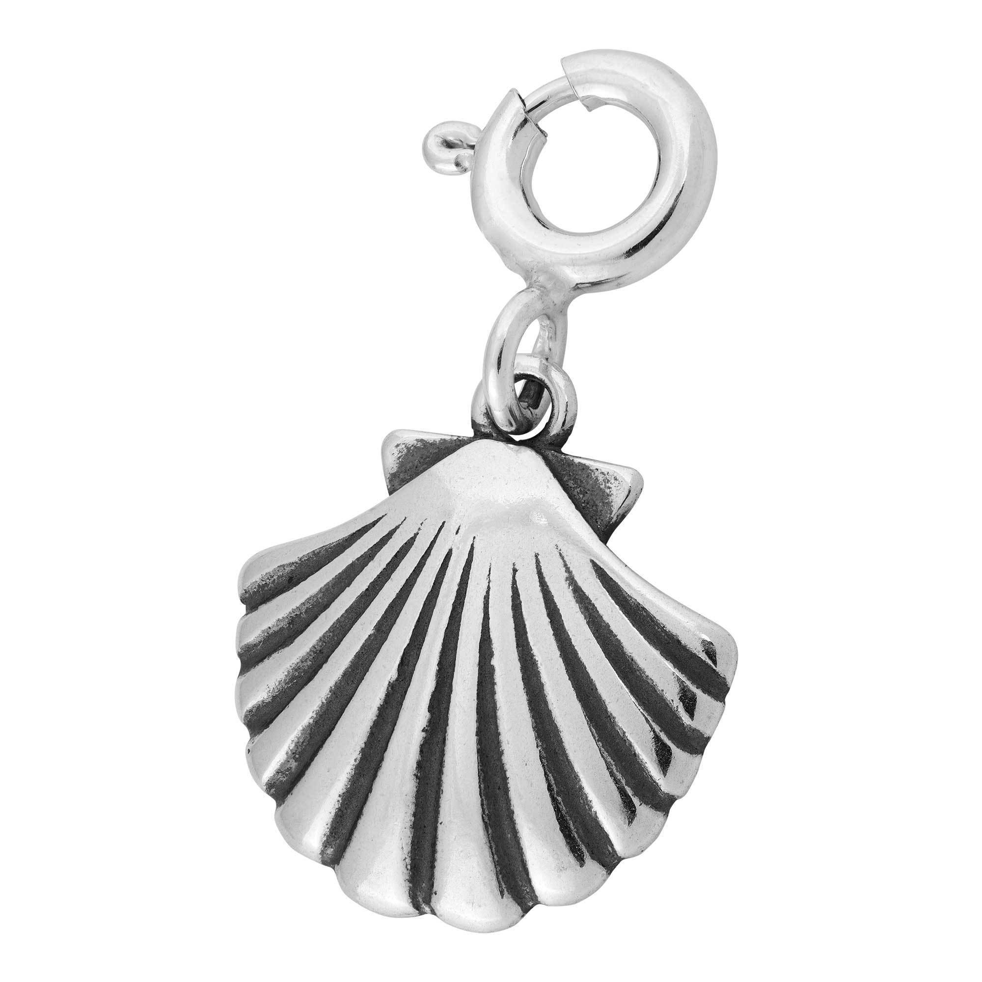 Scallop Shell Seashell Beach Sea Dangle Bead for Silver European Charm Bracelet