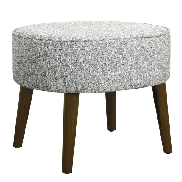 Homepop Mid Century Oval Ottoman With Wood Legs Ash Grey Homepop Mid Century Oval Ottoman With Wood Legs Ash Grey