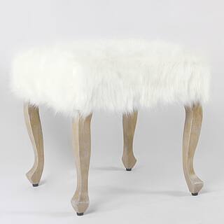 White Foot Stool Online At Our Best Living Room Maison Rouge Viele Faux Fur Ottoman With Wood Legs White