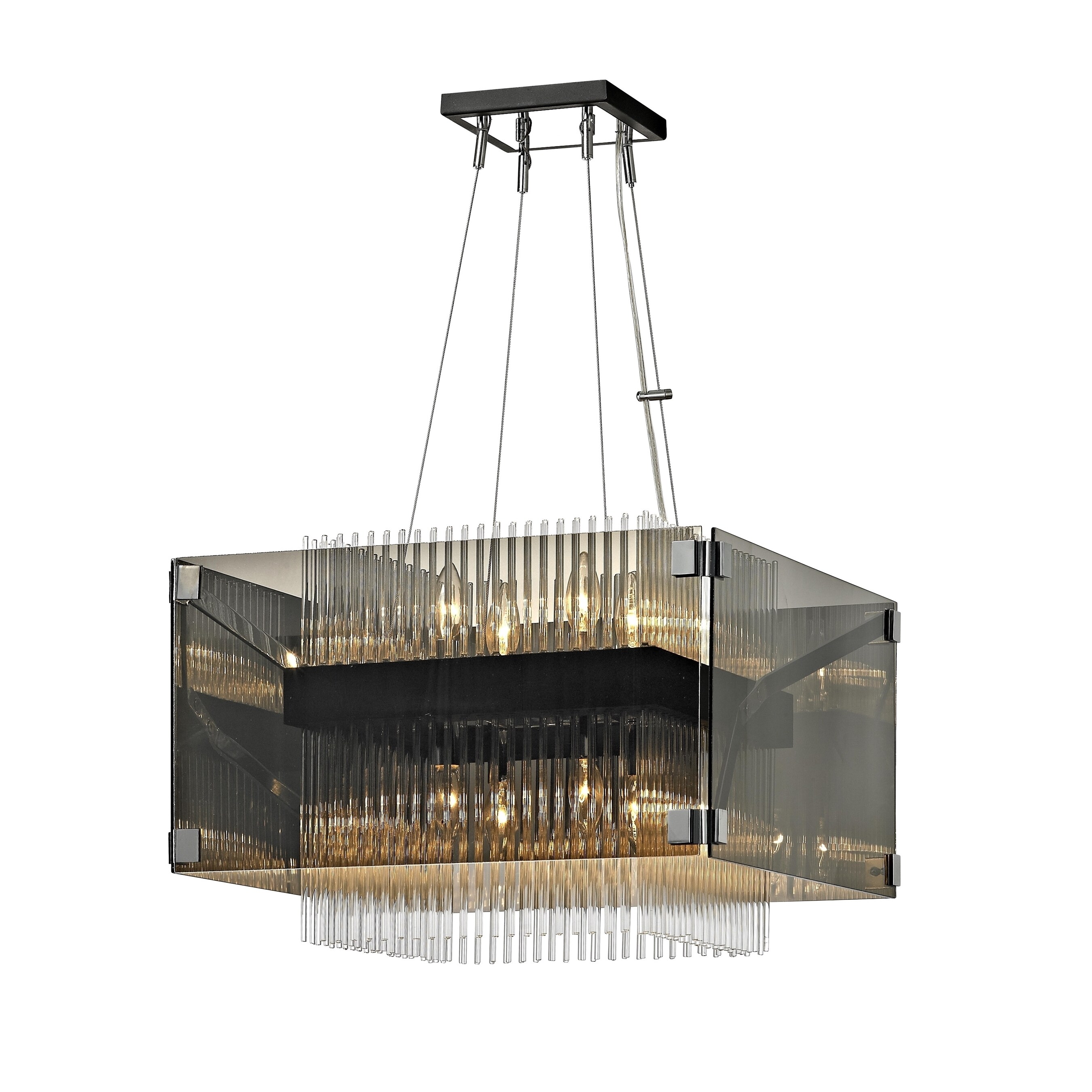 Troy Lighting Apollo 8-light Dark Bronze/Polished Chrome 20-inch Chandelier (Dark Bronze, Polished Chrome) - Chandeliers For Bedrooms by Overstock.com