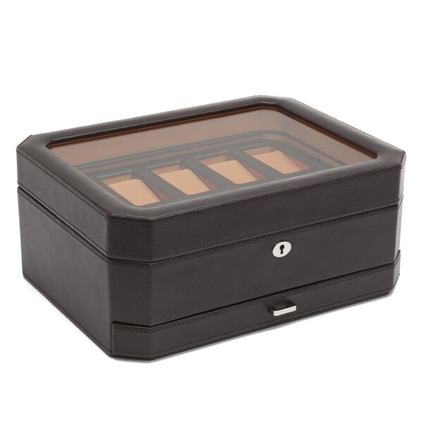 WOLF Windsor 10 Piece Watch Box with Drawer. Opens flyout.