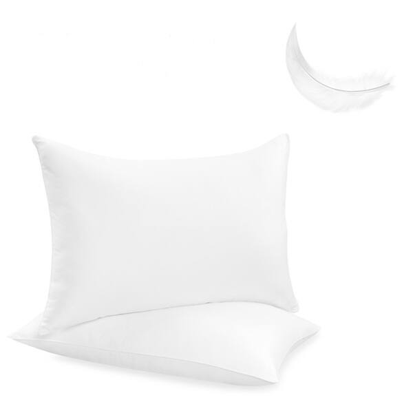 Shop Beauty Sleep Cotton White Feather Pillows Set Of 2 On