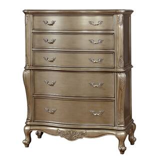 Honey Finish Dressers Chests For Less Henderson Antiqued Honey Goldtone Wood 5 Drawer Chest