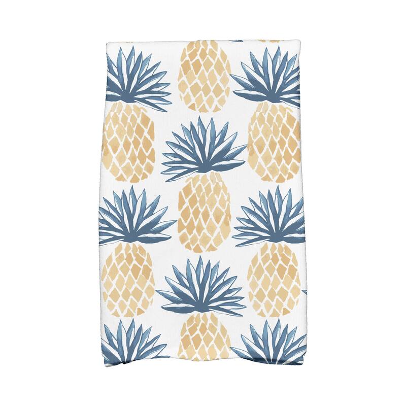 Pineapple Stripes Geometric Print Kitchen Towels - Blue