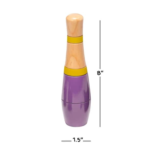 dimension image slide 0 of 5, Lawn Bowling, 8 inch Wooden Lawn Game by Hey! Play!