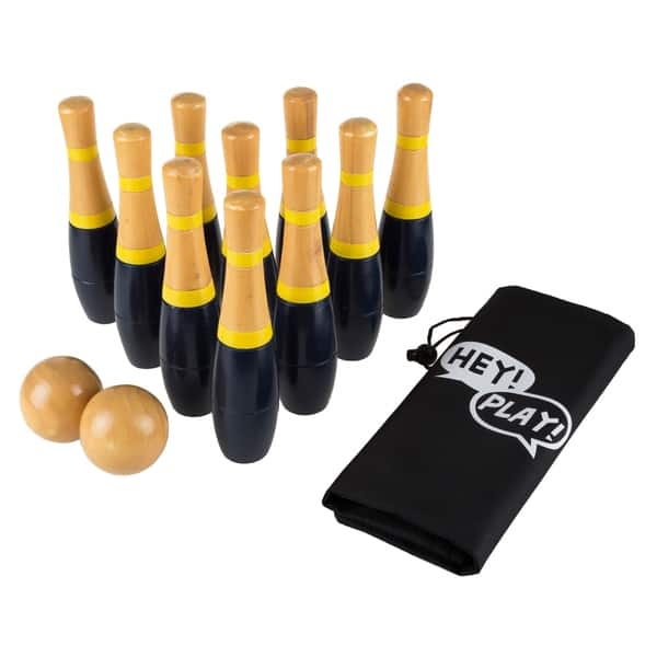 slide 2 of 38, Lawn Bowling, 8 inch Wooden Lawn Game by Hey! Play!
