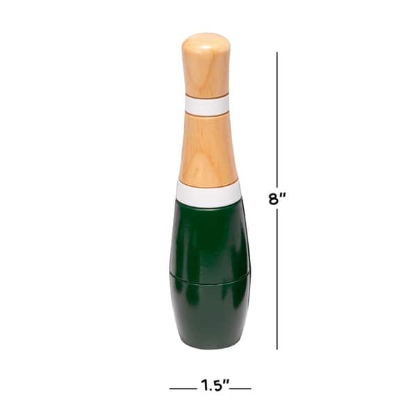 dimension image slide 3 of 5, Lawn Bowling, 8 inch Wooden Lawn Game by Hey! Play!