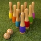 preview thumbnail 7 of 5, Hey! Play! 9.5-inch Wooden Multicolored Pin Lawn Bowling - Multi-color - 9.5 Inches
