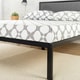 preview thumbnail 4 of 8, Priage by Zinus Black Steel Platform Bedframe w/ Grey Fabric Headboard