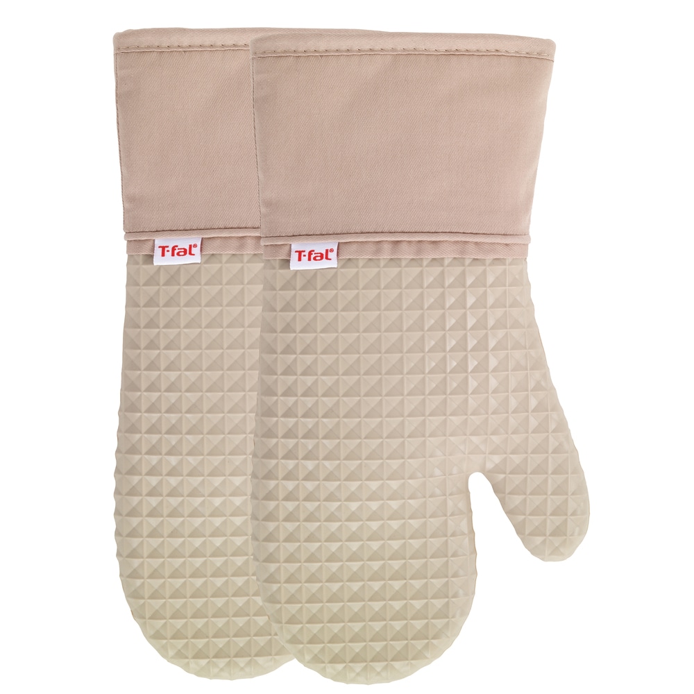 T-fal Textiles 2 Pack Soft Flex Waffle Silicone Oven Mitt Set - On