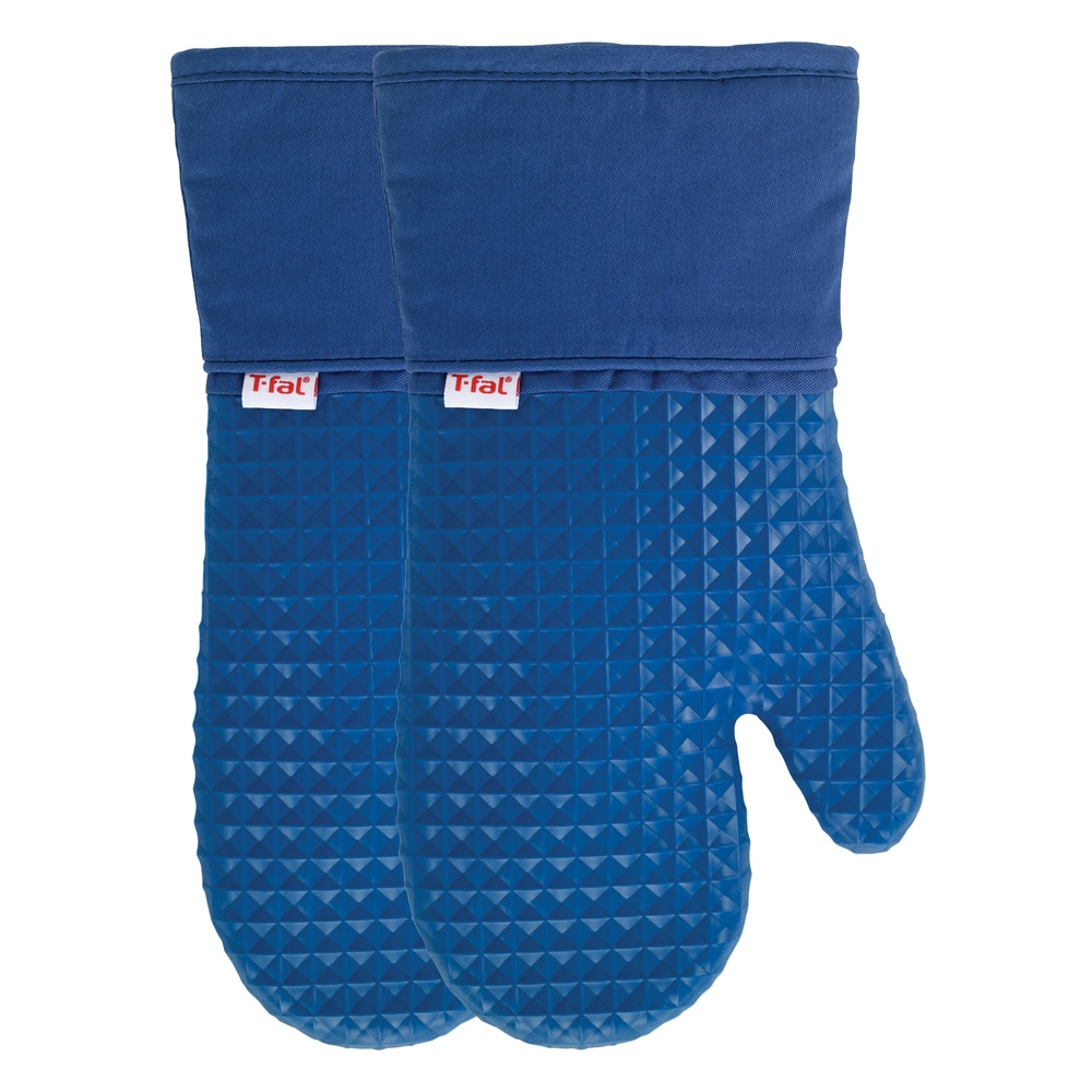 Black Silicone Oven Mitt - Heat-Resistant, Cotton Lining - 13 x 7 1/2 x  1/2 - 1 count box